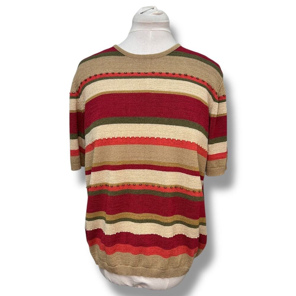 Alfred Dunner Vintage Women’s Short Sleeve Crew Neck Knit Sweater, size XL